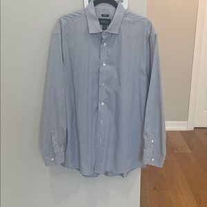 Kenneth Cole Men's Blue Checkered Button-Down Shirt